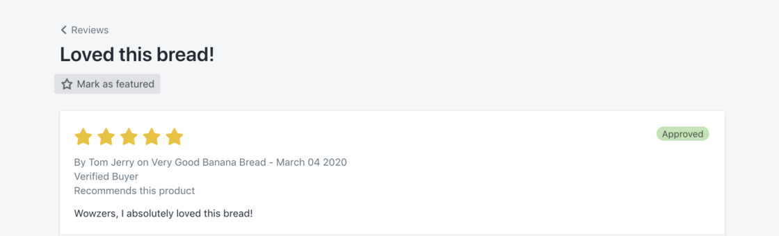 tagging a featured review