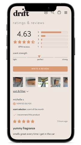 Reviews for the wood freshener on drift's site - mobile view
