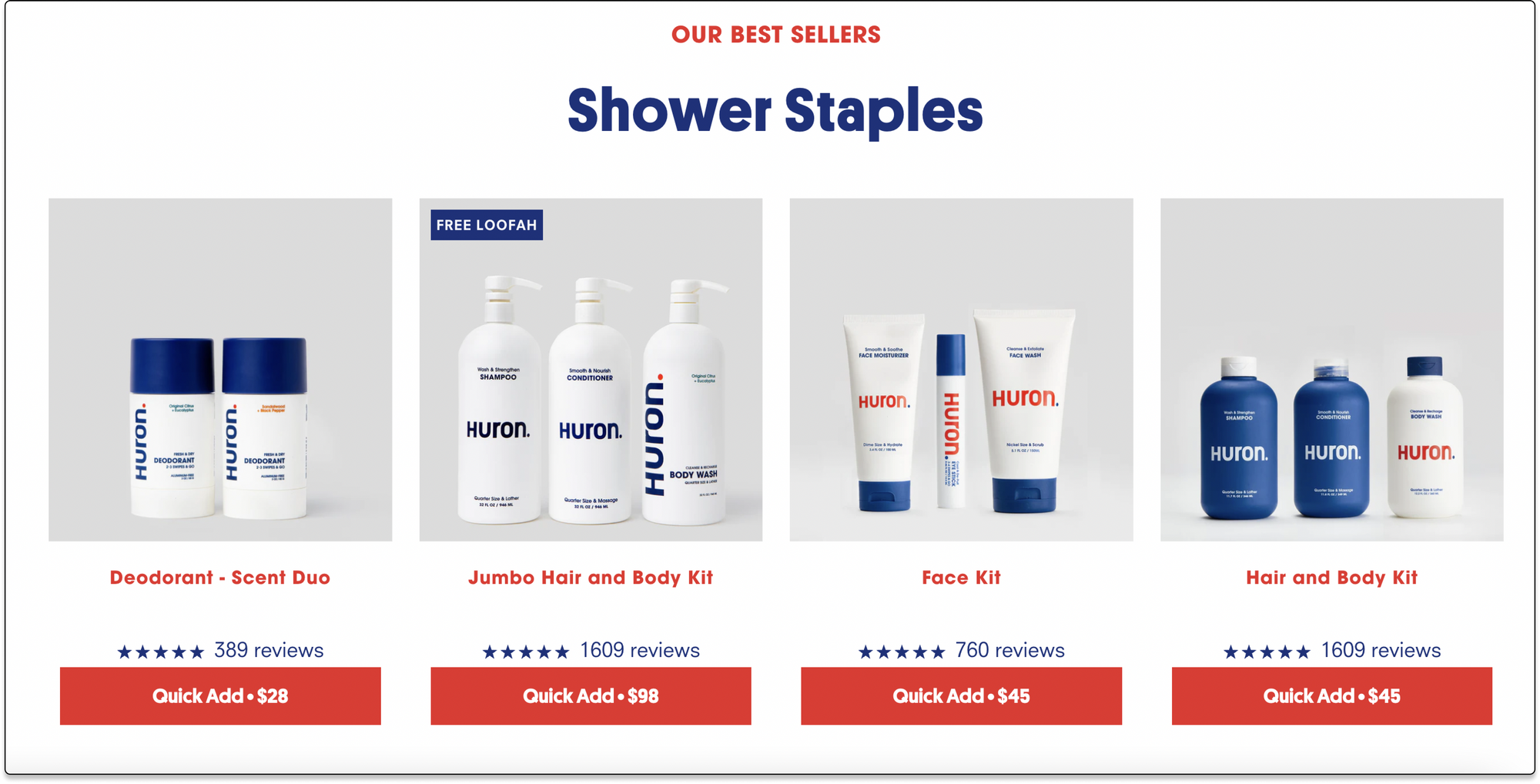 Huron bestselling products widget