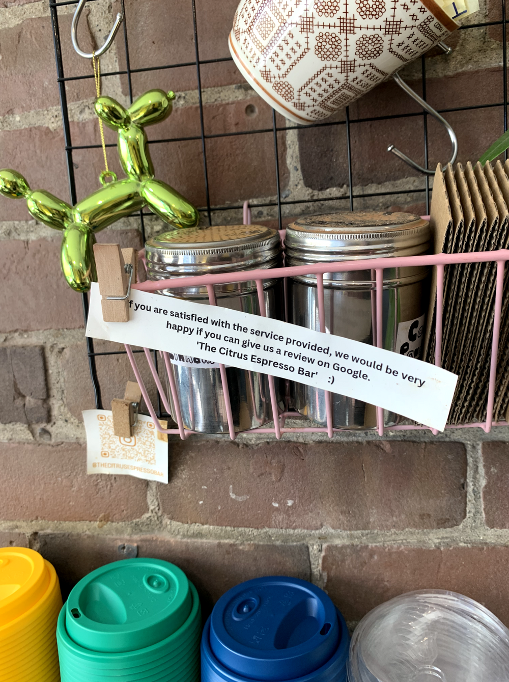sign in cafe asking customers to leave a review on Google